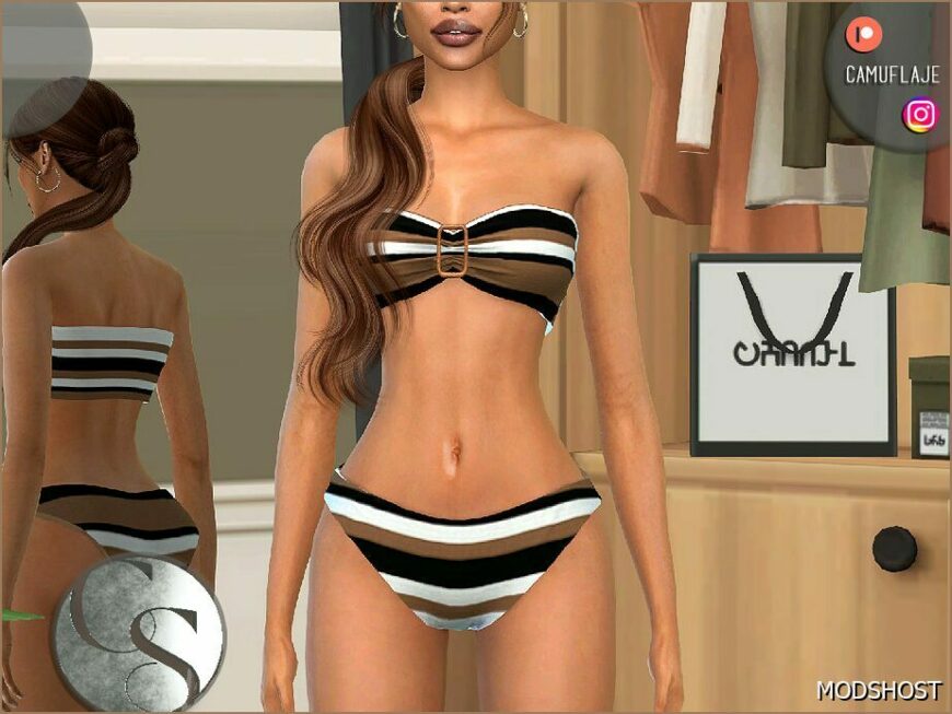 Sims 4 Elder Clothes Mod: Bikini SET & Skirt #436 (Featured)