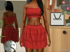 Sims 4 Everyday Clothes Mod: SET 435 – TOP & Skirt (Featured)