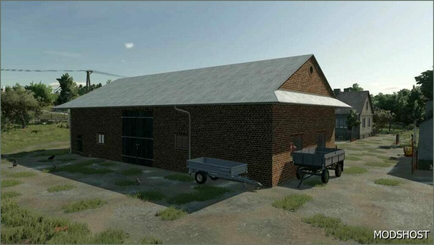 FS22 Placeable Mod: Barn with Garage and Chicken Coop (Featured)