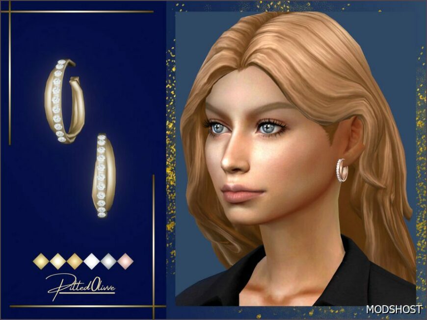 Sims 4 Female Accessory Mod: Jenna Earrings (Featured)
