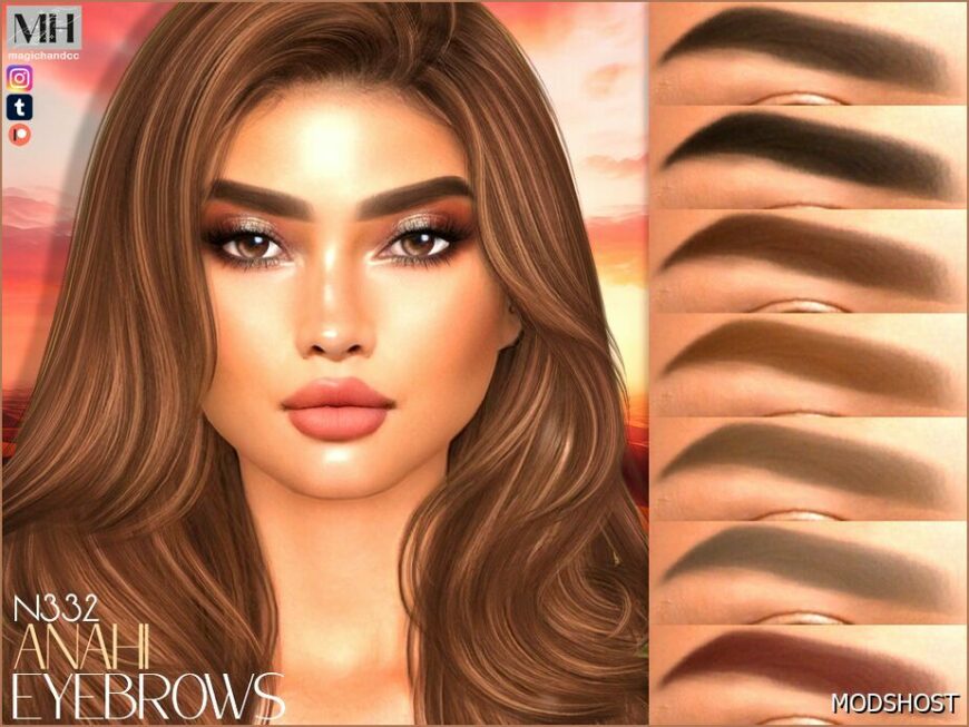 Sims 4 Eyebrows Hair Mod: Anahi Eyebrows N332 (Featured)