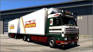 ETS2 Scania Truck Mod: 143M 470 6×2 Rigid + 3 Axle Dolly V1.3 (Featured)