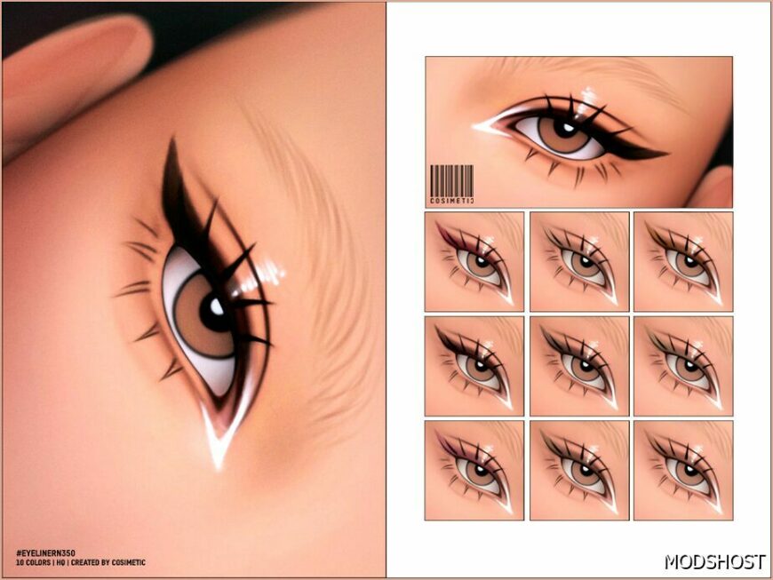 Sims 4 Eyeliner Makeup Mod: with Eyeleshes N350 (Featured)