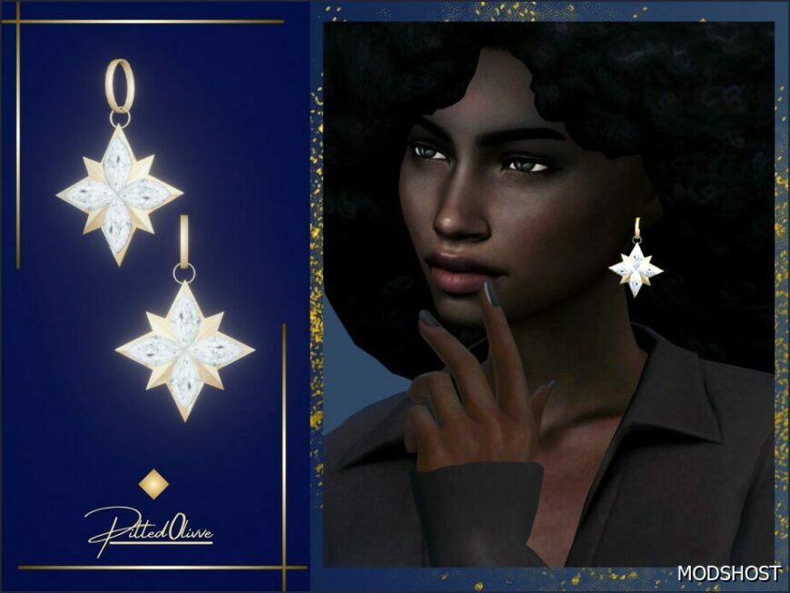 Sims 4 Female Accessory Mod: Laura Star Earrings (Featured)