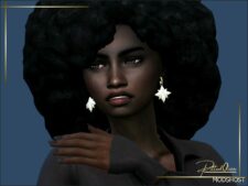 Sims 4 Female Accessory Mod: Laura Star Earrings (Image #2)