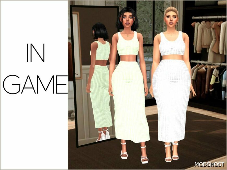 Sims 4 Female Clothes Mod: Noelle - Linen SET (Featured)