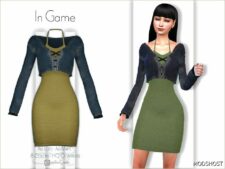 Sims 4 Elder Clothes Mod: Adeline Dress – ACN 461 (Image #2)