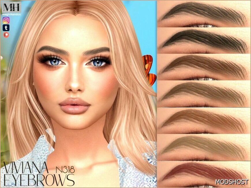 Sims 4 Eyebrows Hair Mod: Viviana Eyebrows N318 (Featured)