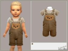 Sims 4 Female Clothes Mod: Teddy Bear Short Overall (Featured)