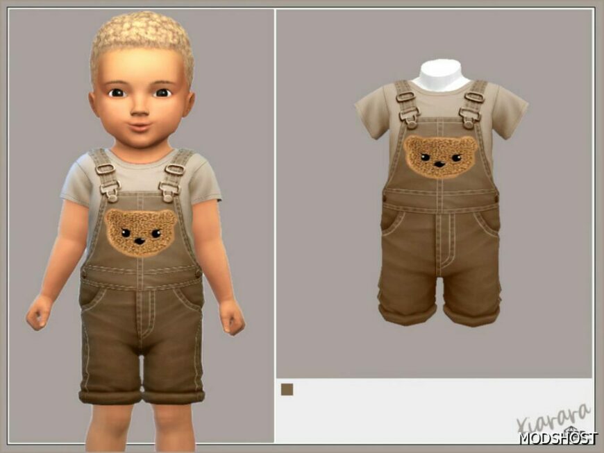 Sims 4 Female Clothes Mod: Teddy Bear Short Overall (Featured)