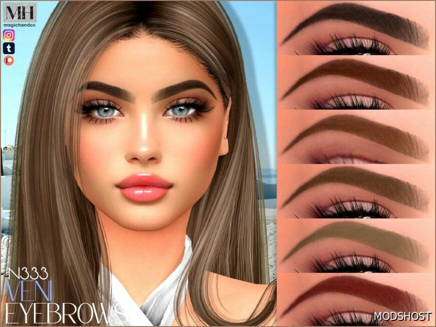 Sims 4 Eyebrows Hair Mod: Veni Eyebrows N333 (Featured)