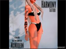 Sims 4 Male Mod: Harmony Tattoo (Image #2)