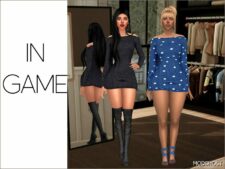 Sims 4 Female Clothes Mod: Molly – Off Shoulder Dress (Featured)