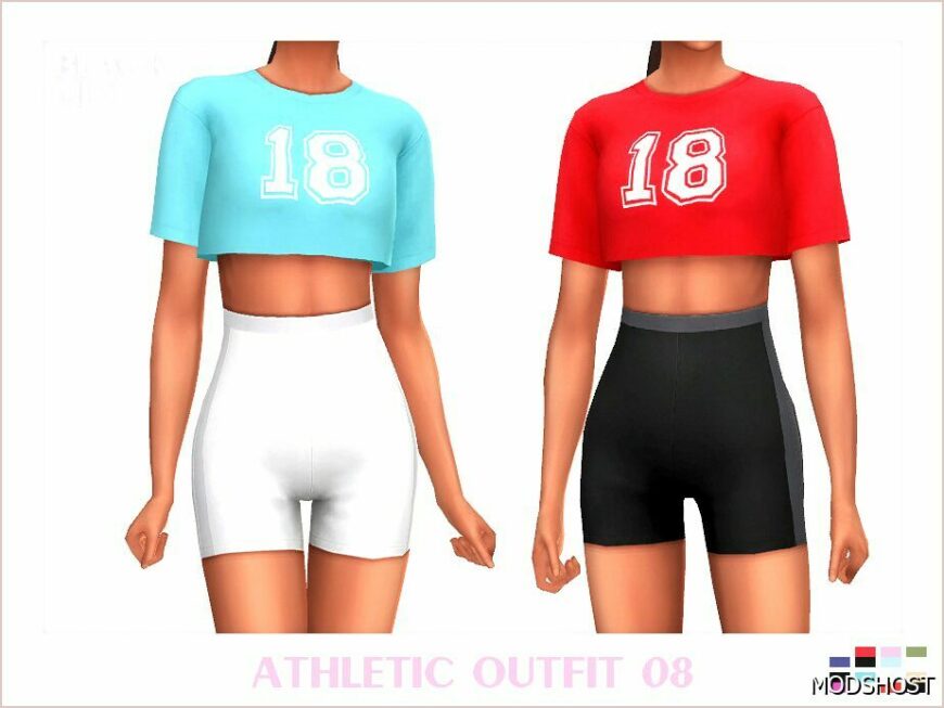 Sims 4 Teen Clothes Mod: Athletic Outfit 08 (Featured)