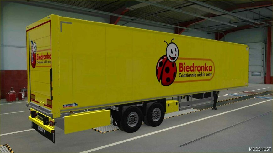 ETS2 Schmitz Mod: Skin Biedronka Schmitz Cargobull S.KO Cool 31 07 2024 1.50 (Featured)