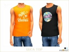 Sims 4 Male Clothes Mod: Luca TOP (Featured)