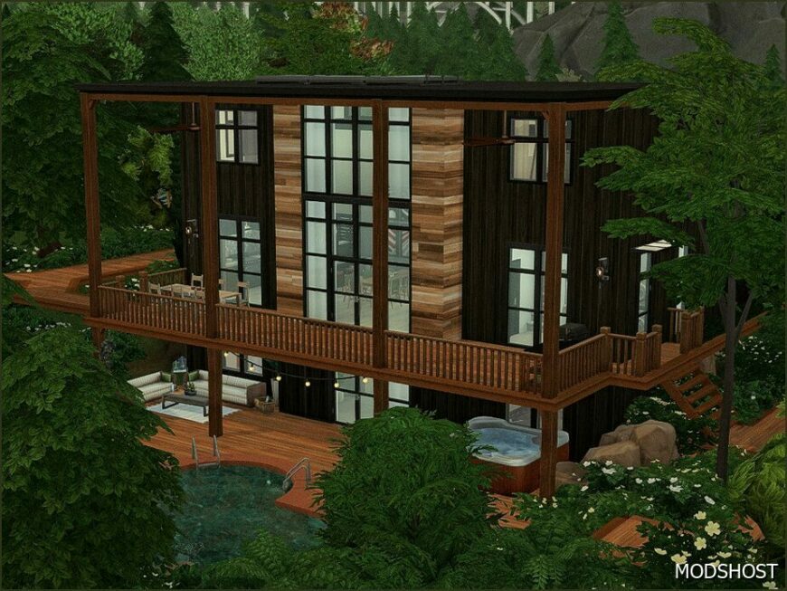 Sims 4 Mod: Rear Deck House (Featured)