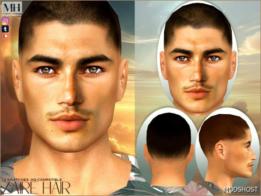 Sims 4 Male Mod: Zaire Hair (Featured)