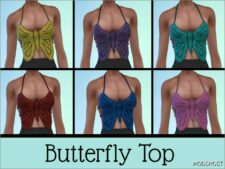 Sims 4 Adult Clothes Mod: Butterfly TOP (Featured)