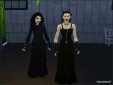 Sims 4 Bottoms Clothes Mod: Base Game Long Skirt Goth Recolours (Image #2)