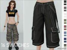 Sims 4 Bottoms Clothes Mod: Baggy Cargo Jeans for Female (Featured)