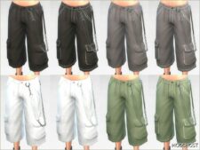 Sims 4 Bottoms Clothes Mod: Baggy Cargo Jeans for Female (Image #2)