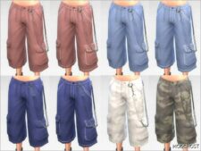 Sims 4 Bottoms Clothes Mod: Baggy Cargo Jeans for Female (Image #3)