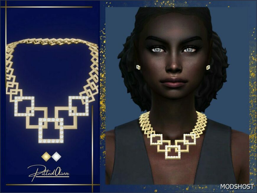 Sims 4 Female Accessory Mod: Alba Necklace (Chunky) (Featured)