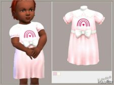 Sims 4 Female Clothes Mod: Rainbow Infant Dress (Featured)