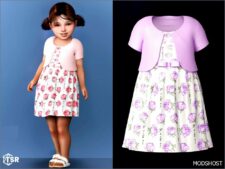 Sims 4 Kid Clothes Mod: Kiara – Blazer and Floral Dress (Image #2)