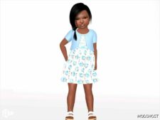 Sims 4 Kid Clothes Mod: Kiara – Blazer and Floral Dress (Featured)