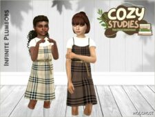 Sims 4 Dress Clothes Mod: Cozy Studies Child Cinched Dress (Image #2)