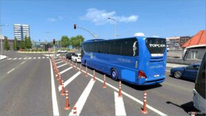 ETS2 Neoplan Mod: NEW Neoplan Tourliner C13 Blue Topcam Skin Pack (Featured)