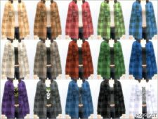 Sims 4 Everyday Clothes Mod: Grunge Checked Shirt for Female (Image #2)