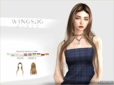 Sims 4 Female Mod: Wings Ef0815 Delicate Straight Hair (Featured)