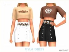 Sims 4 Female Clothes Mod: Myla Dress (Featured)