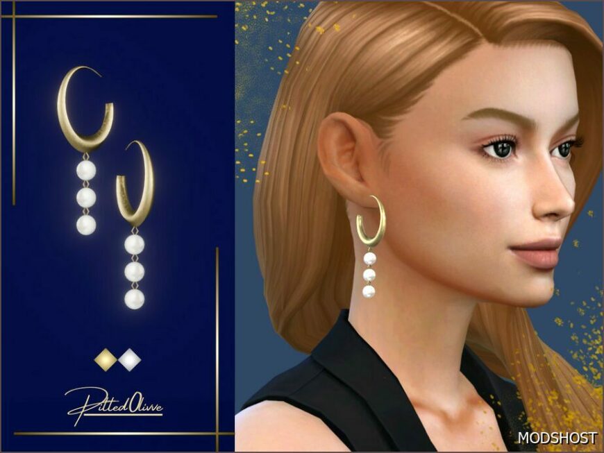 Sims 4 Female Accessory Mod: Evelynne Earrings (Featured)