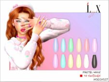 Sims 4 Female Accessory Mod: LX: Pastel Nails (Featured)