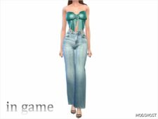 Sims 4 Everyday Clothes Mod: LOW Waist Palazzo Jeans (Image #2)