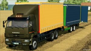 FS22 Kamaz Mod: 6520 Curtain Truck & Krone Tandem Profiliner Trailer (Featured)