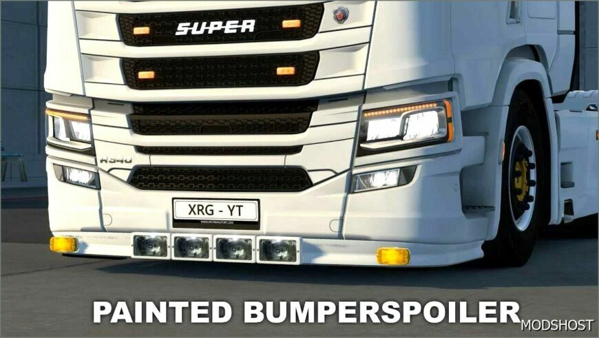 ETS2 Scania Part Mod: Painted Bumper Spoiler for Scania Next GEN S/R V1.1 (Featured)