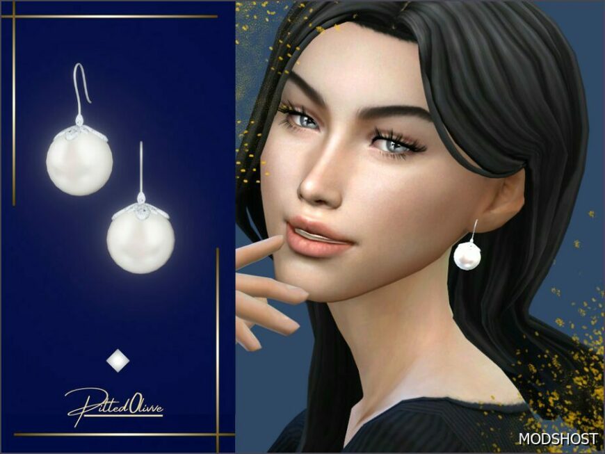 Sims 4 Female Accessory Mod: Gigi Pearl Earrings (Featured)