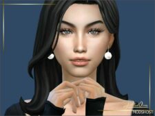 Sims 4 Female Accessory Mod: Gigi Pearl Earrings (Image #2)