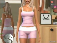 Sims 4 Everyday Clothes Mod: SET 443 – Tank TOP & Shorts (Image #2)