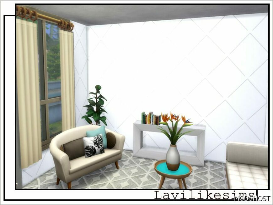 Sims 4 Mod: Large Diamond Feat Wall (Featured)