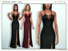 Sims 4 Elder Clothes Mod: Skydive Gown. (Featured)