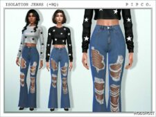 Sims 4 Bottoms Clothes Mod: Isolation Jeans (Flared). (Featured)