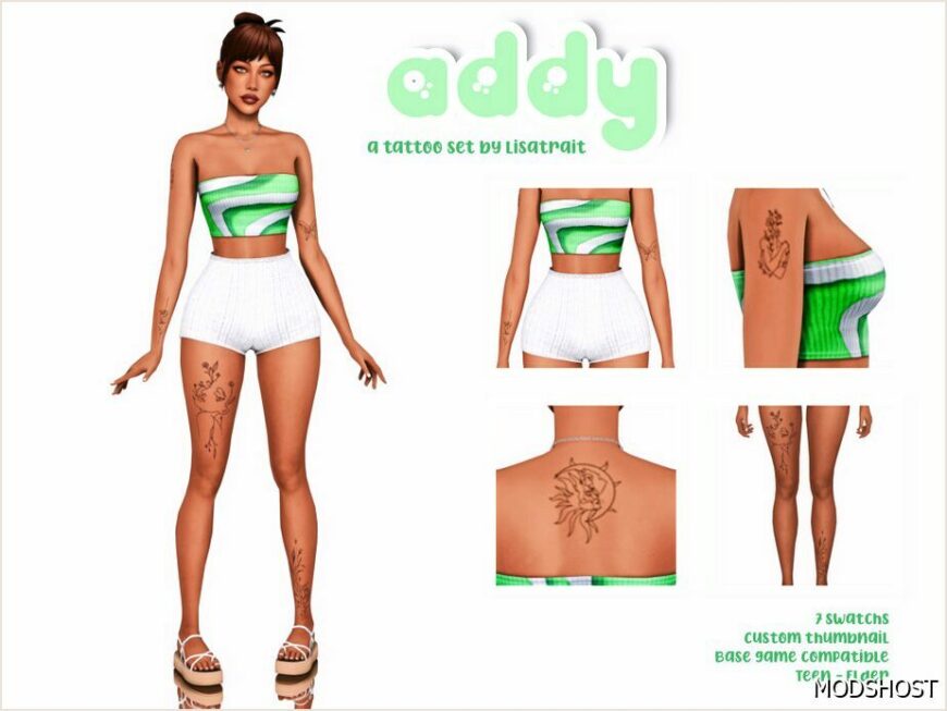 Sims 4 Mod: Addy – A Tattoo SET (Featured)