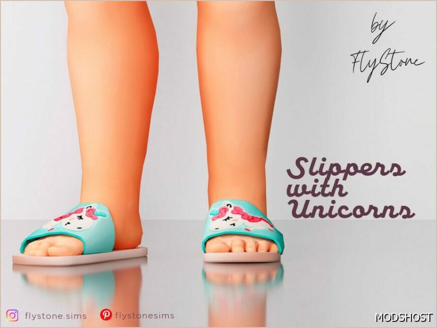 Sims 4 Kid Shoes Mod: Toddler Slippers With Unicorns (Featured)