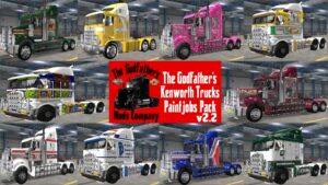 ATS Kenworth Skin Mod: The Godfather’s Kenworth Paintjob Pack V2.2 (Featured)